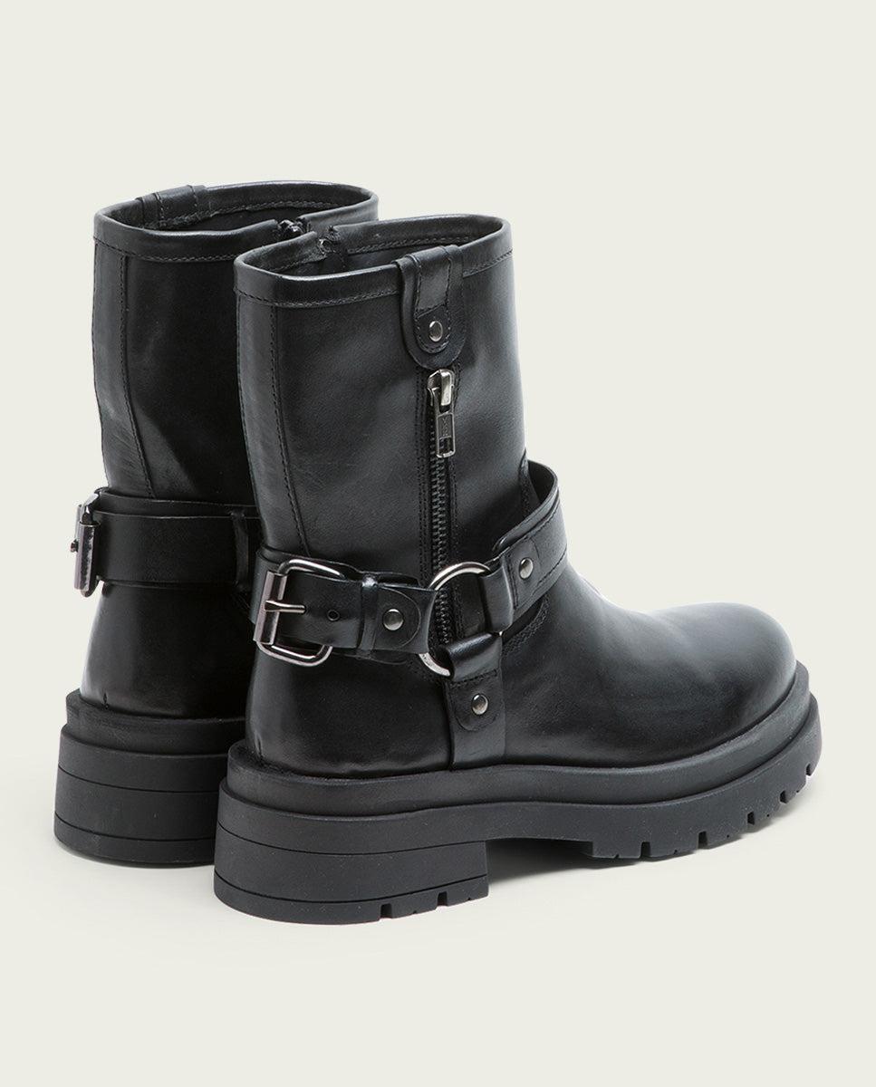 porronet BOTINES TRACK DE PIEL NEGROS CON CREMALLERA NASYA Precios de Black Friday