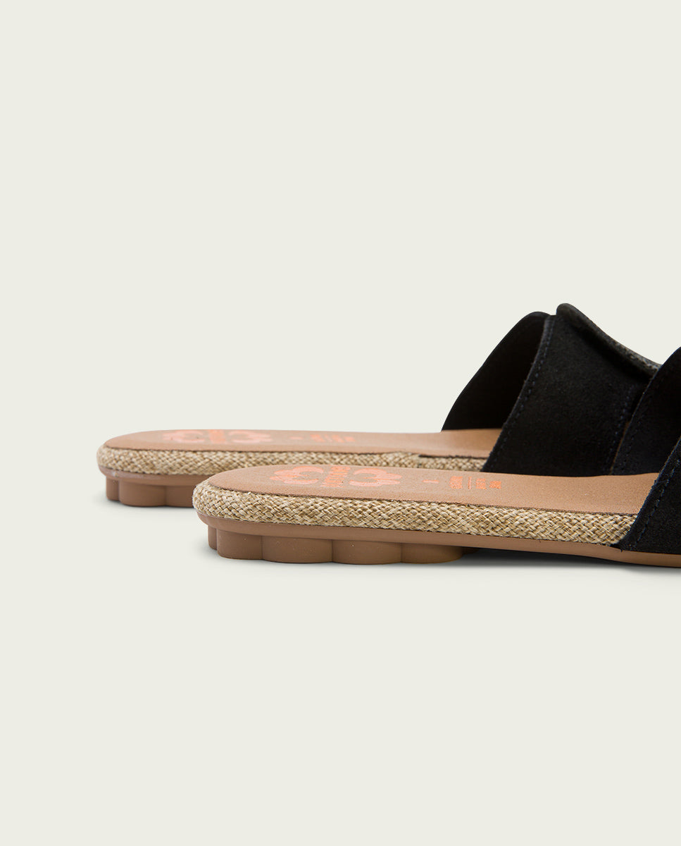 porronet SANDALIA PLANA SERRAJE NEGRA ADELE En oferta