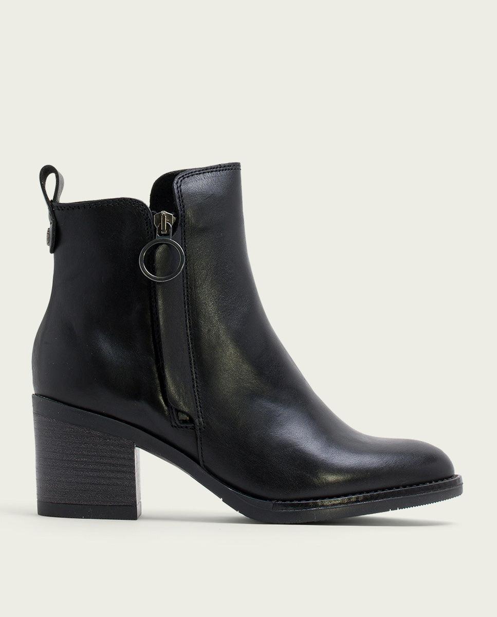 porronet BOTINES DE PIEL NEGRA CON CREMALLERA JAELA Rebajas online