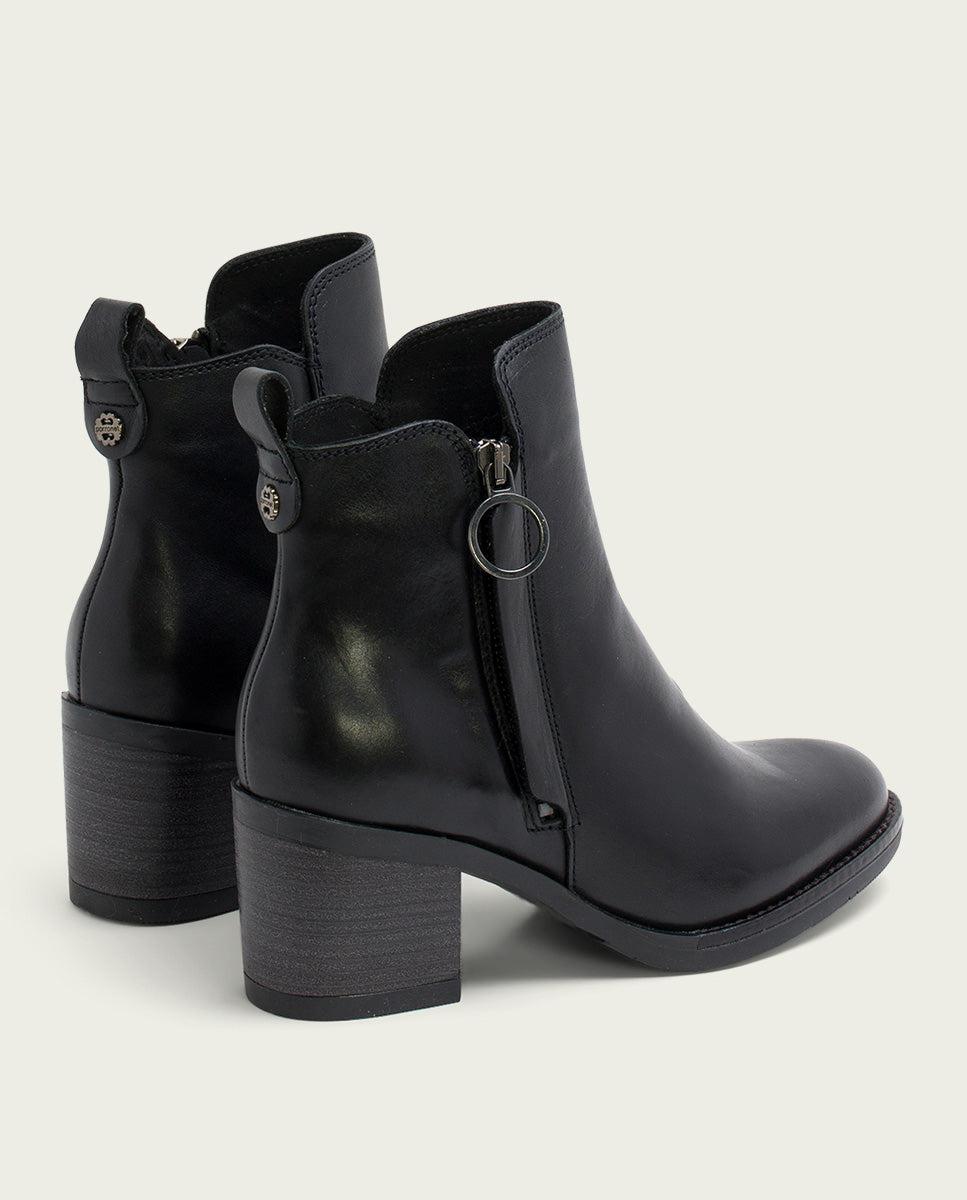 porronet BOTINES DE PIEL NEGRA CON CREMALLERA JAELA Rebajas online