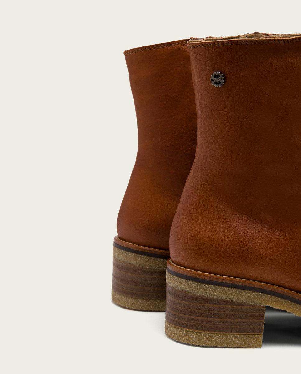 porronet BOTINES PLANOS CUERO CON CREMALLERA PAX Rebajas top