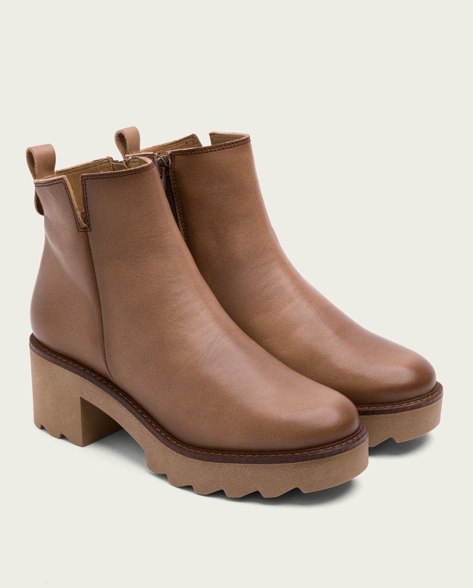 porronet BOTINES DE PIEL CON CREMALLERA TAUPE MILA Envío gratis