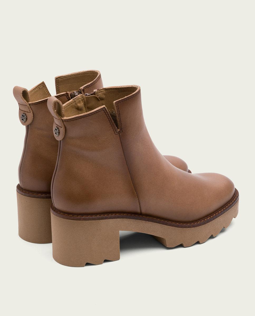 porronet BOTINES DE PIEL CON CREMALLERA TAUPE MILA Envío gratis