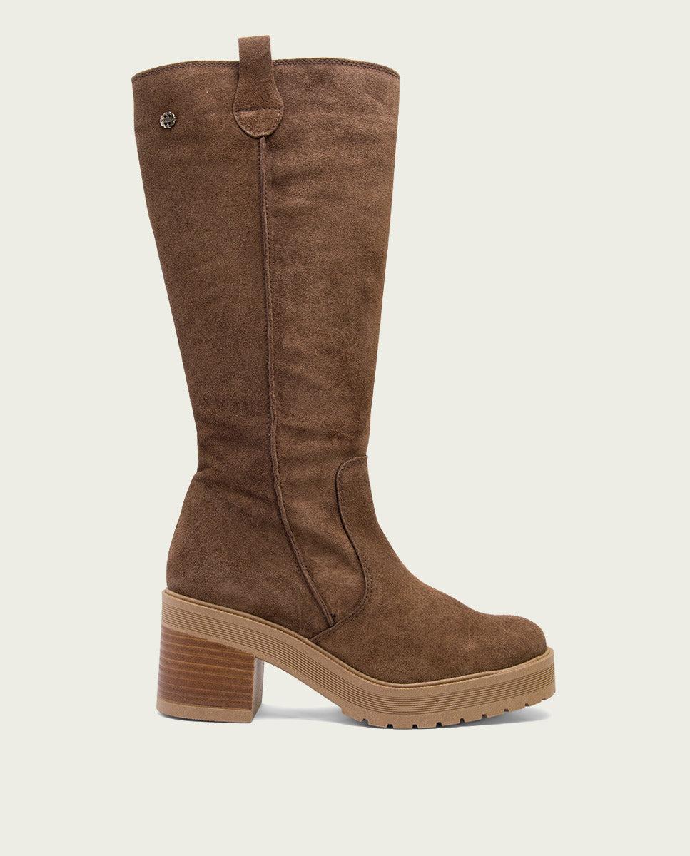 porronet BOTAS DE TACÓN MOKA CON CREMALLERA ROXANA Precio de fábrica