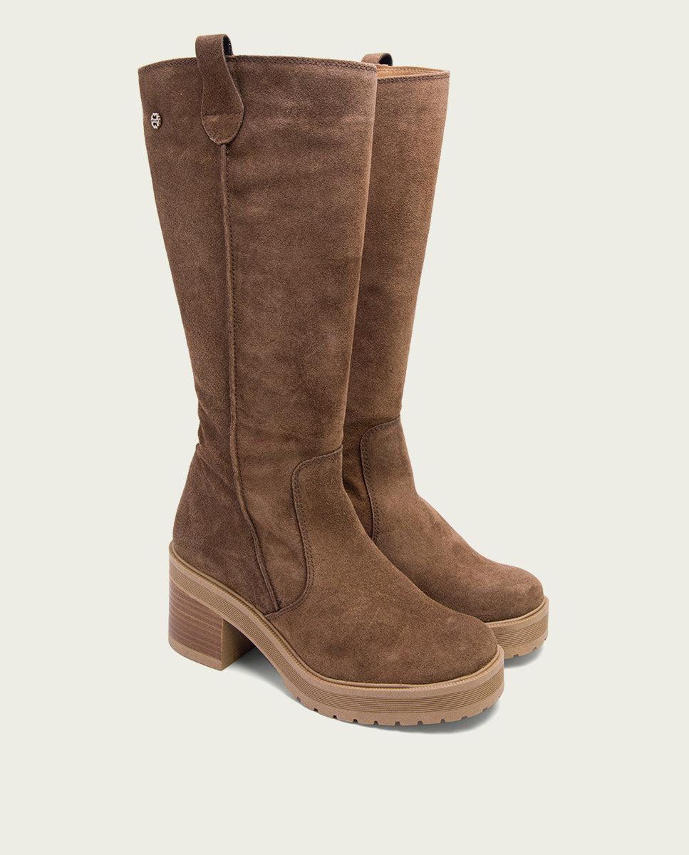 porronet BOTAS DE TACÓN MOKA CON CREMALLERA ROXANA Precio de fábrica