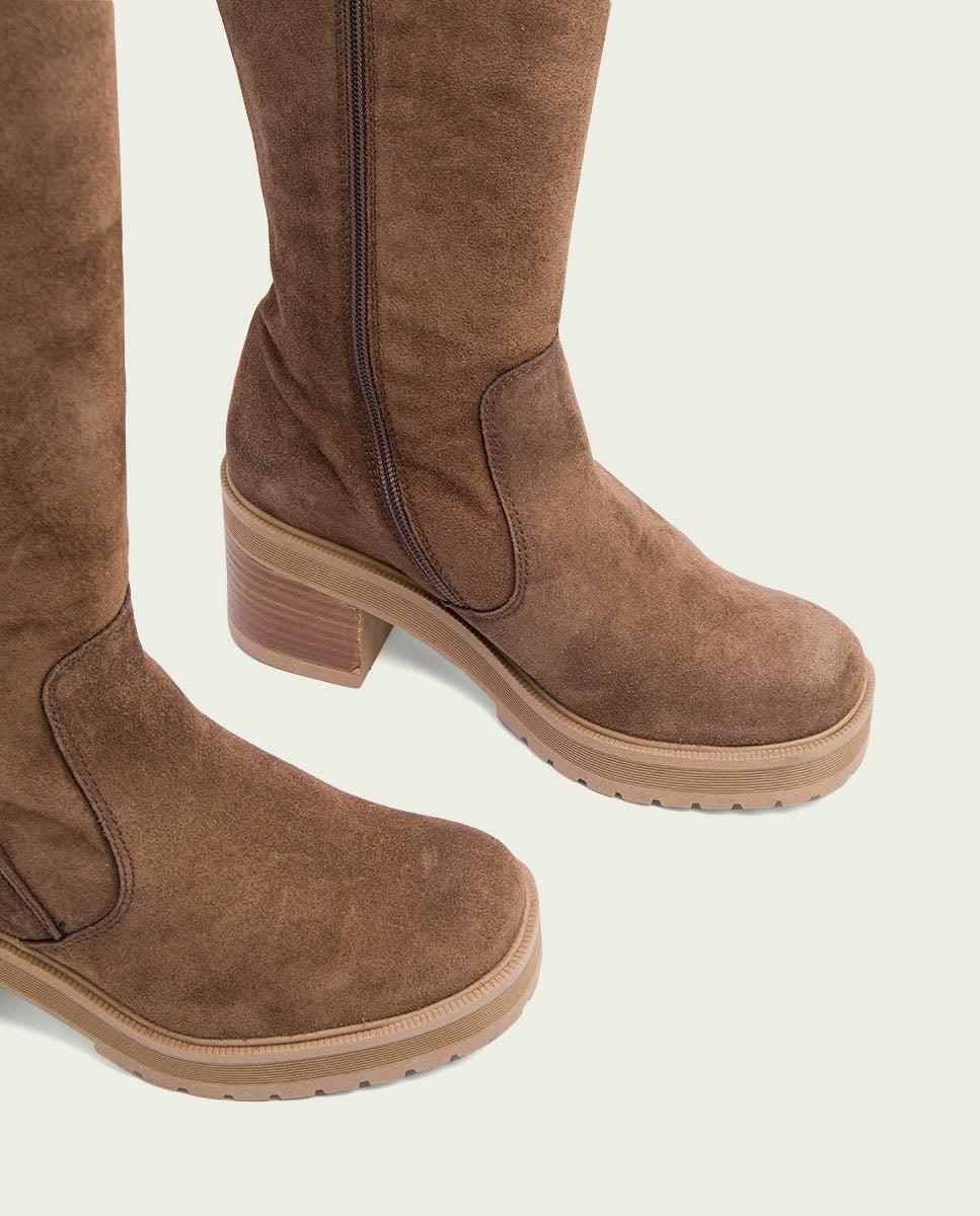 porronet BOTAS DE TACÓN MOKA CON CREMALLERA ROXANA Precio de fábrica
