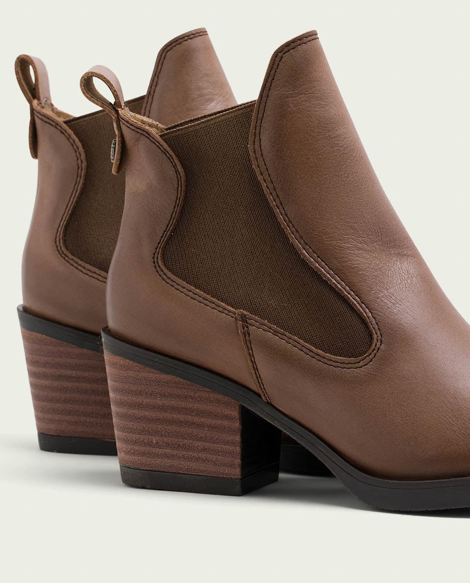 porronet BOTINES COWBOY DE PIEL TAUPE CON ELÁSTICOS HADDIE Venta caliente