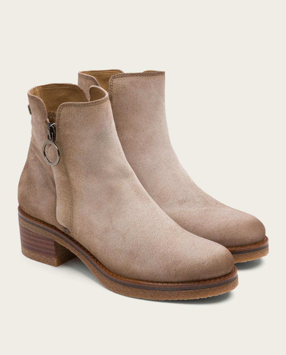 porronet BOTINES DE PIEL ARENA CON CREMALLERA GLEDA Rebajas baratas