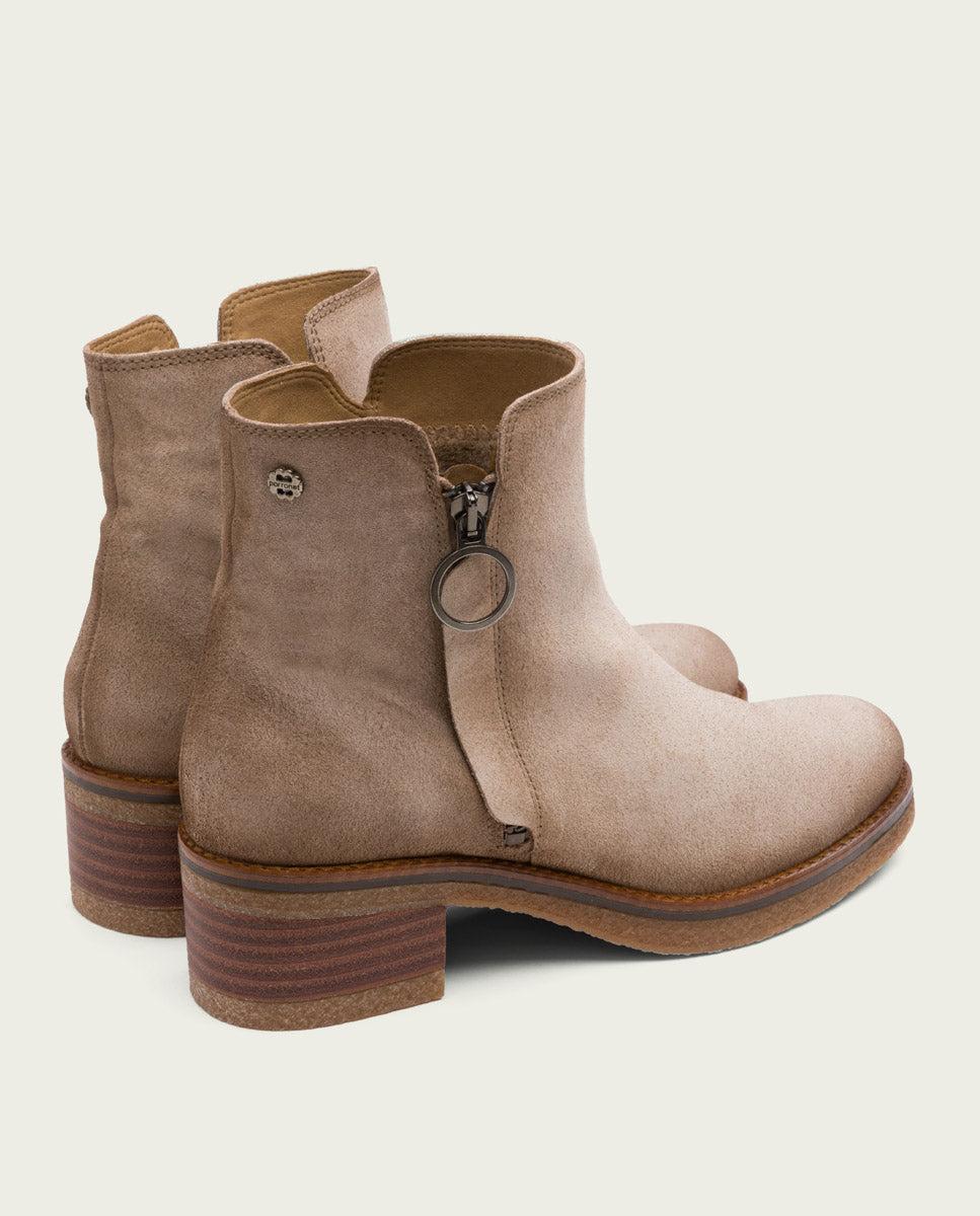 porronet BOTINES DE PIEL ARENA CON CREMALLERA GLEDA Rebajas baratas
