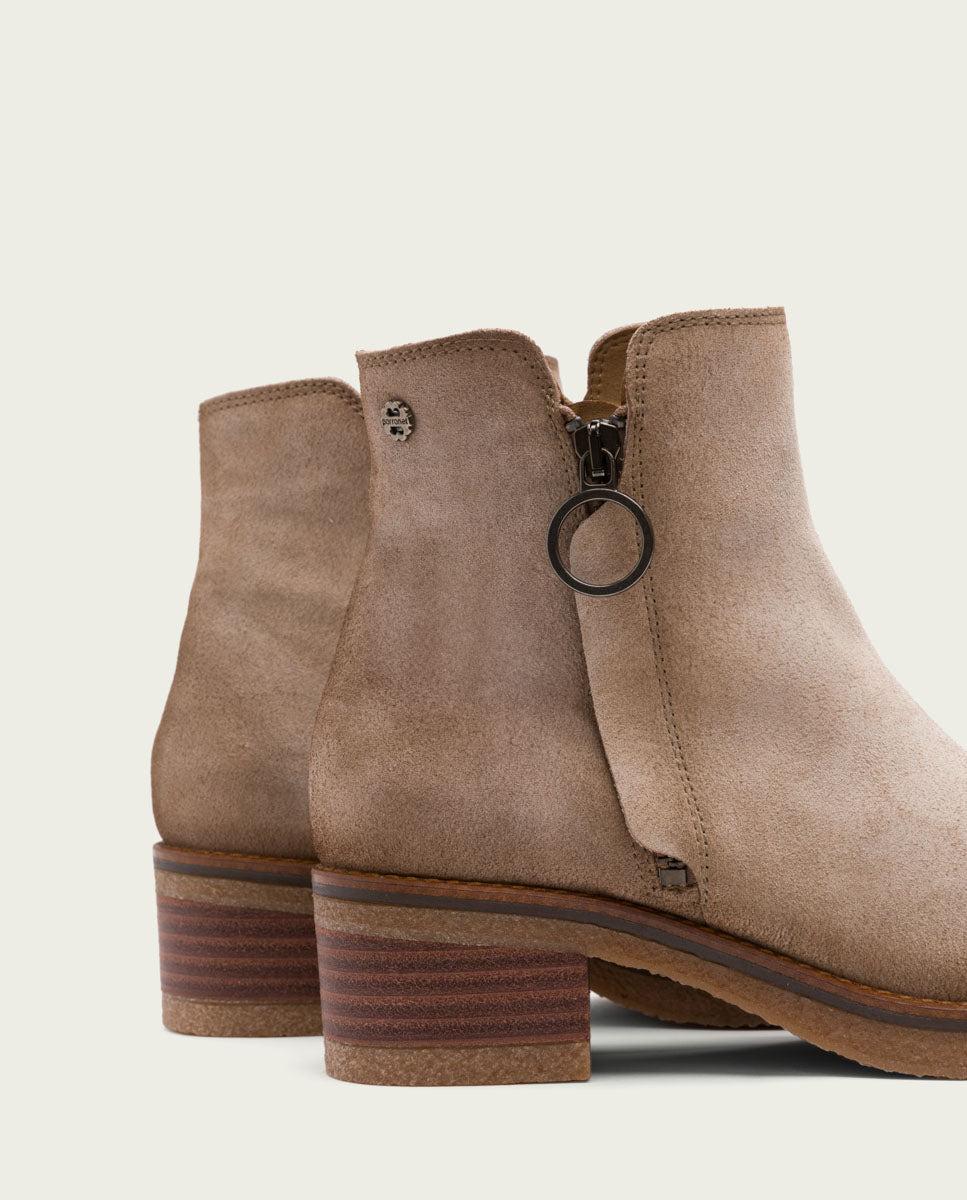 porronet BOTINES DE PIEL ARENA CON CREMALLERA GLEDA Rebajas baratas