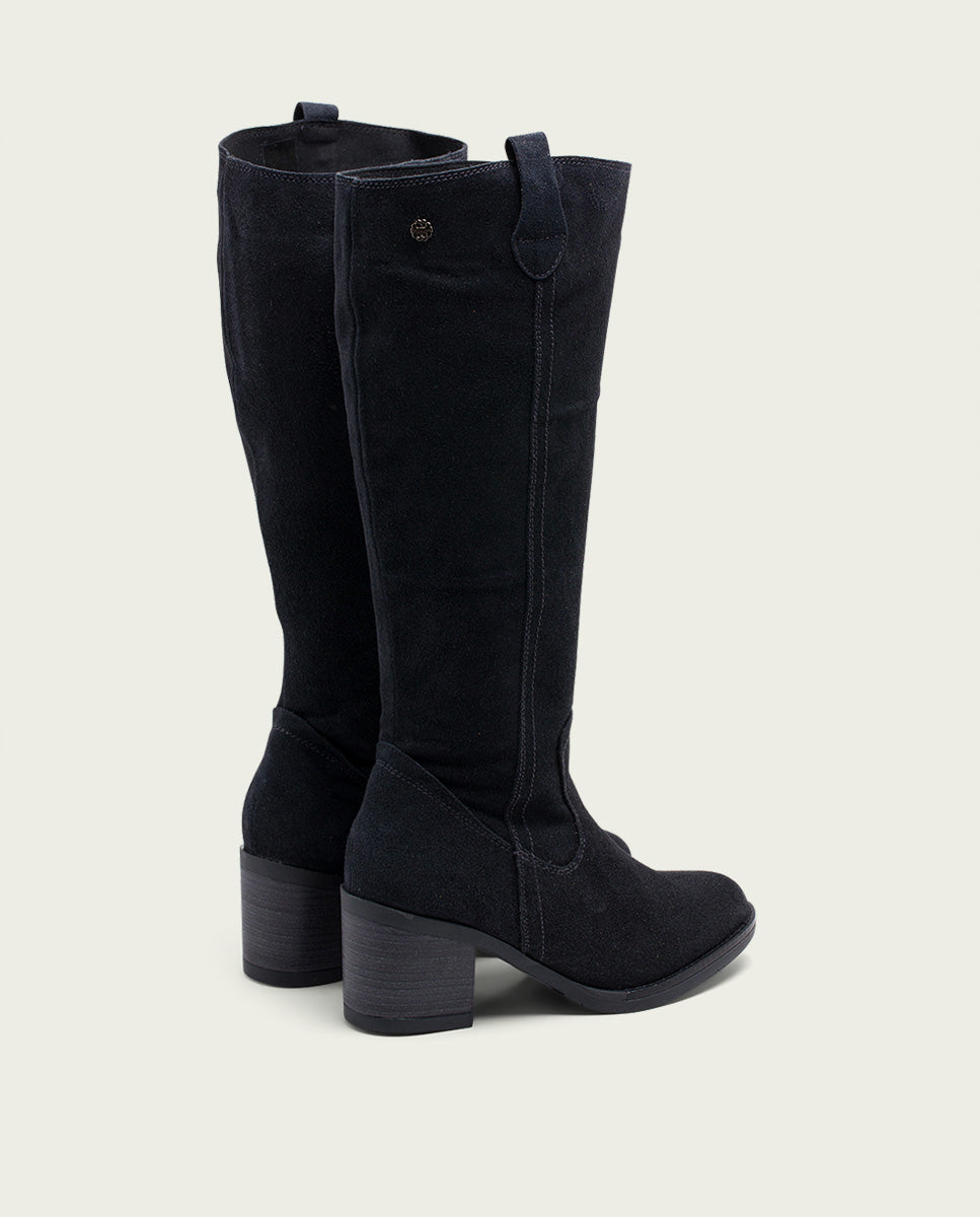 porronet BOTAS DE PIEL CARBÓN CON CREMALLERA JIMAE Rebajas de fábrica