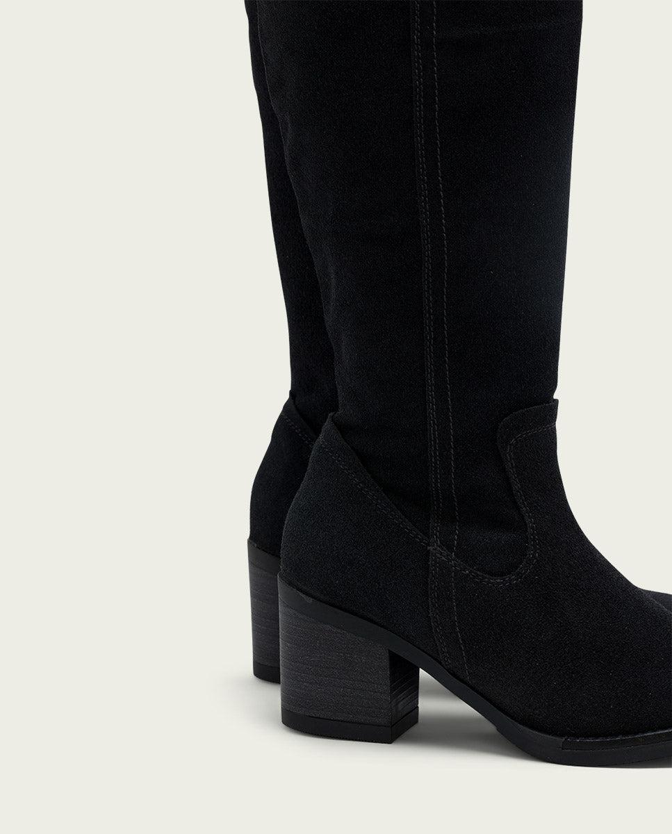 porronet BOTAS DE PIEL CARBÓN CON CREMALLERA JIMAE Rebajas de fábrica
