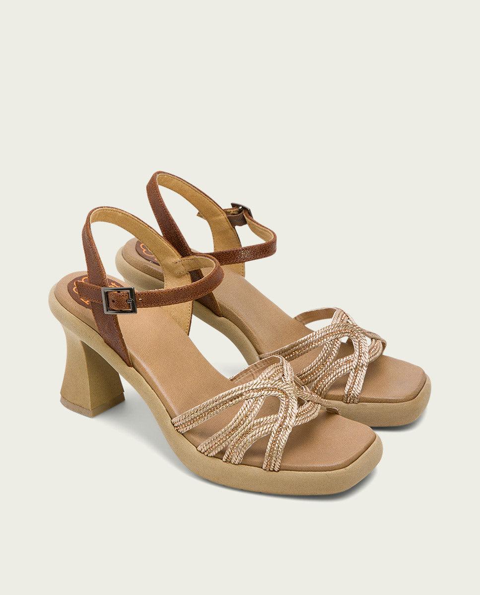 porronet SANDALIA PIEL TACON ALTO CUERO ROSE LEO ÚLTIMAS EDICIONES
