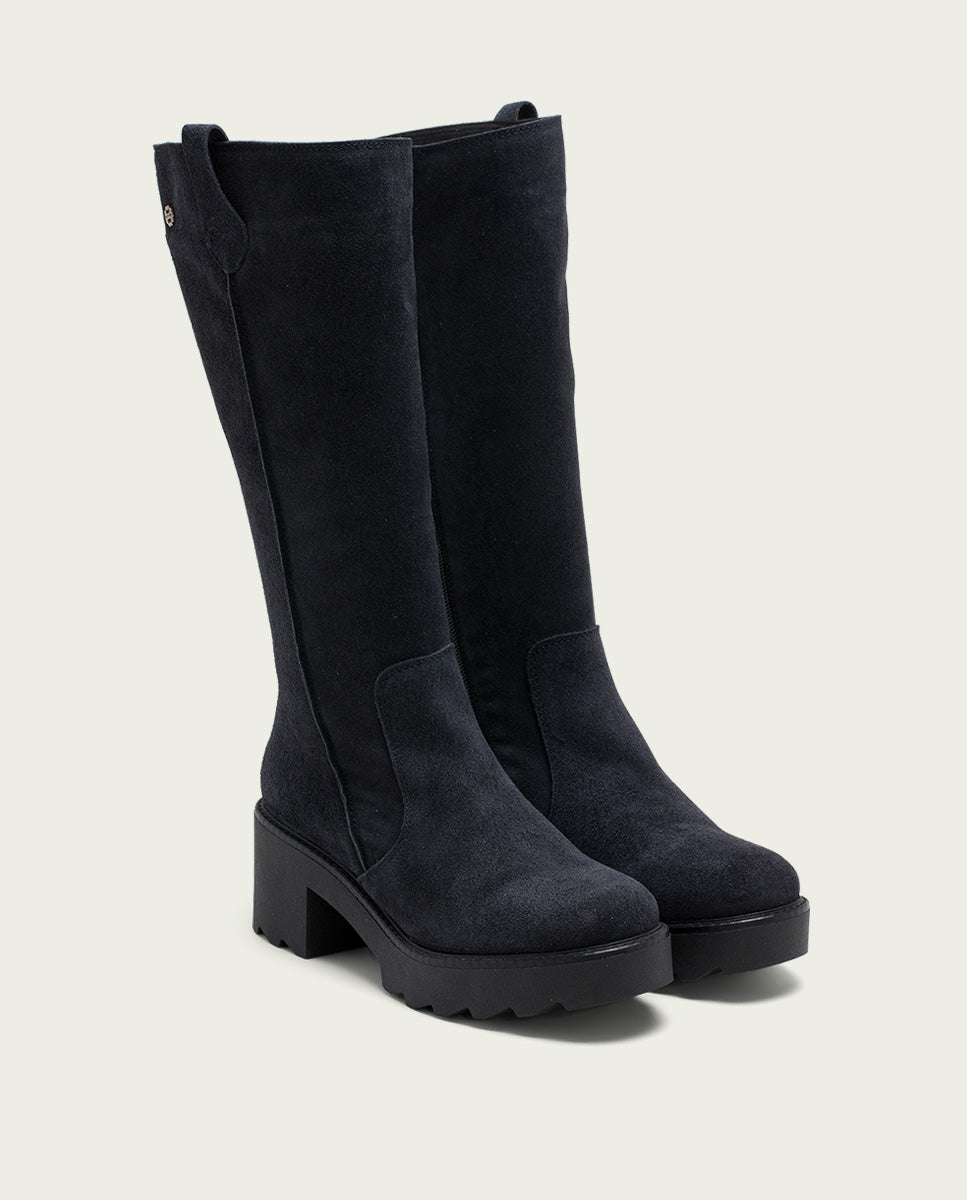 porronet BOTAS DE PIEL CON CREMALLERA CARBÓN MEGHAN En oferta