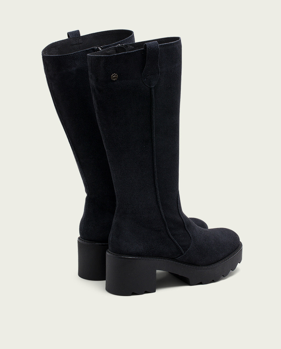 porronet BOTAS DE PIEL CON CREMALLERA CARBÓN MEGHAN En oferta
