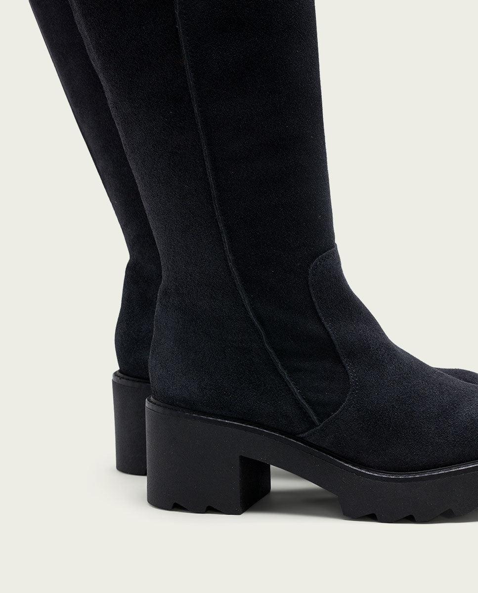 porronet BOTAS DE PIEL CON CREMALLERA CARBÓN MEGHAN En oferta