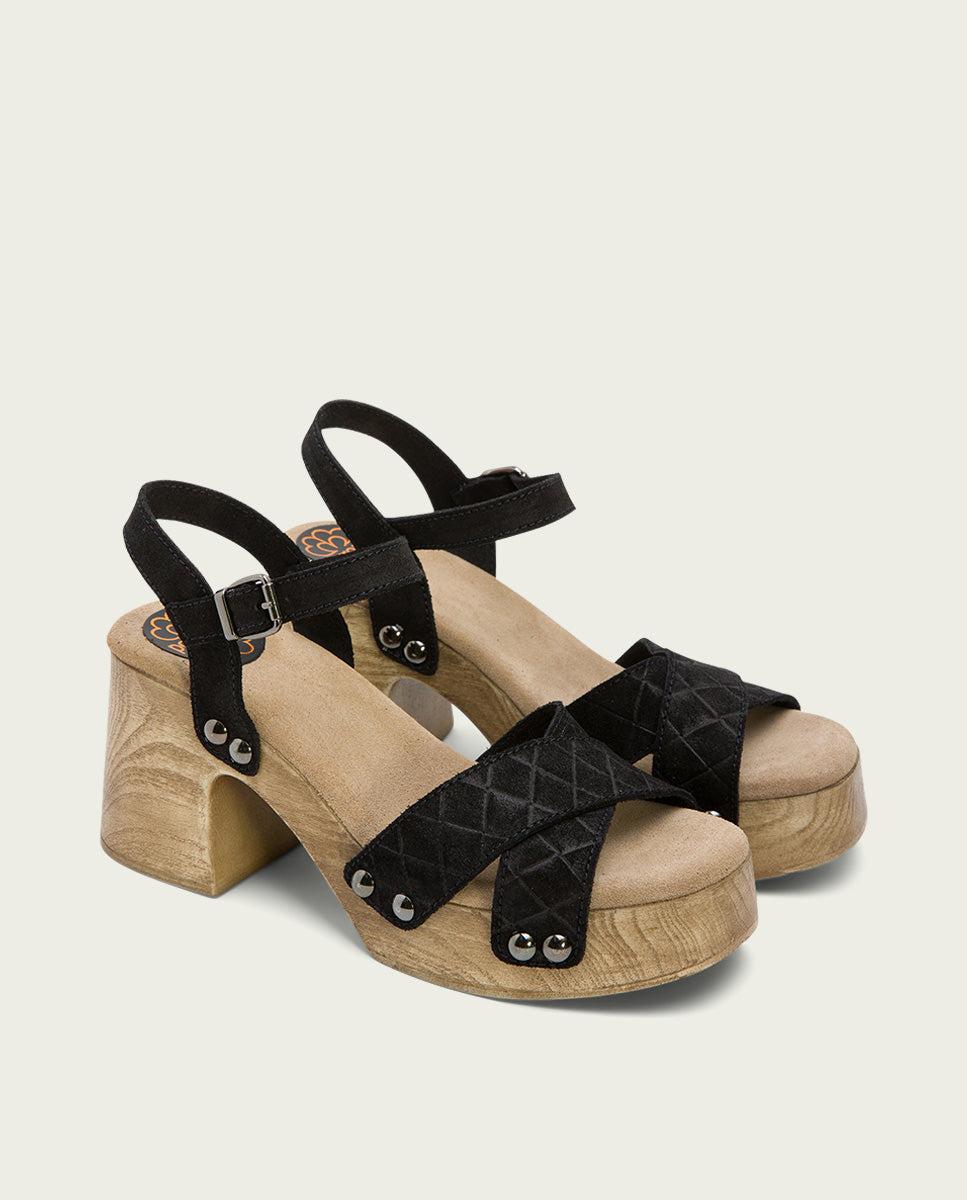 porronet SANDALIA TACON MEDIO PIEL NEGRO MABEL Última moda