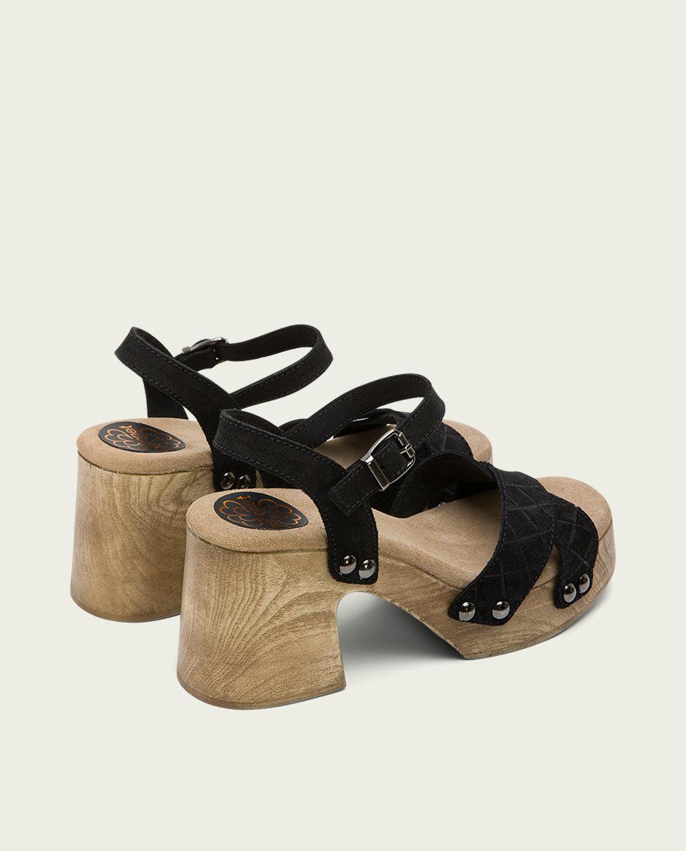 porronet SANDALIA TACON MEDIO PIEL NEGRO MABEL Última moda