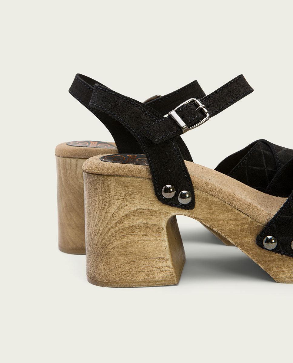 porronet SANDALIA TACON MEDIO PIEL NEGRO MABEL Última moda