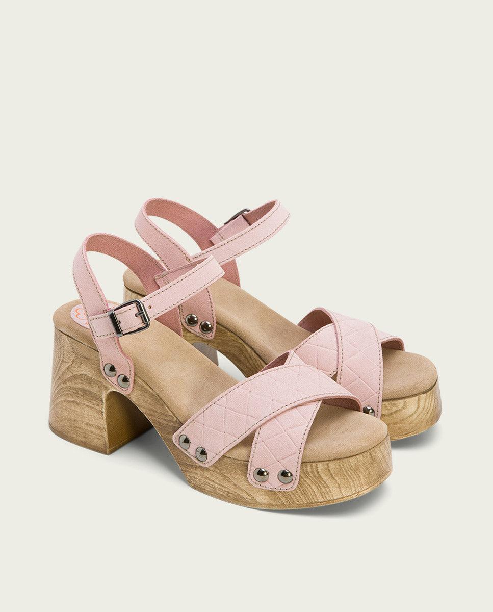 porronet SANDALIA TACON MEDIO PIEL ROSA MABEL Descuento por venta flash