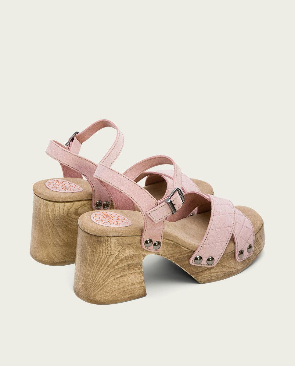 porronet SANDALIA TACON MEDIO PIEL ROSA MABEL Descuento por venta flash