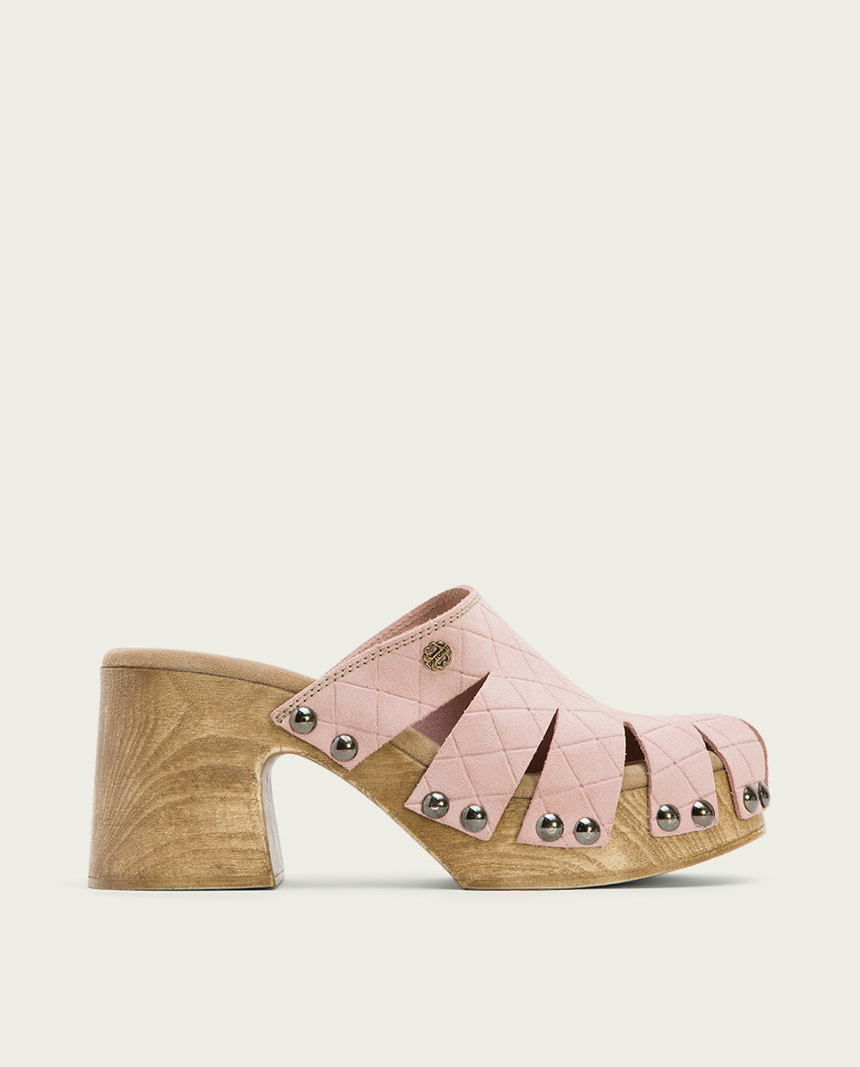 porronet ZUECO TACÓN SERRAJE ROSA MALLA Outlet