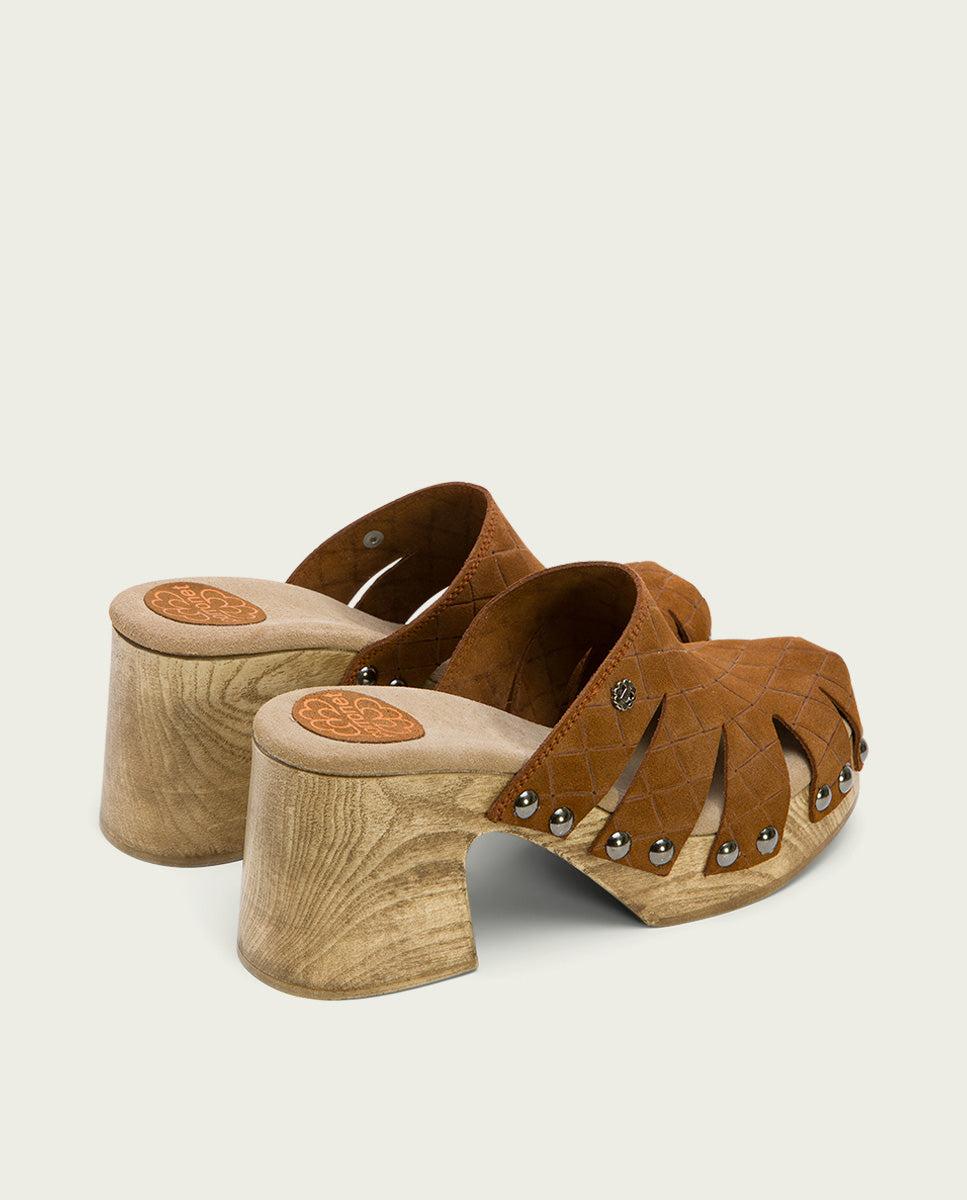 porronet ZUECO TACÓN SERRAJE CUERO MALLA Outlet online