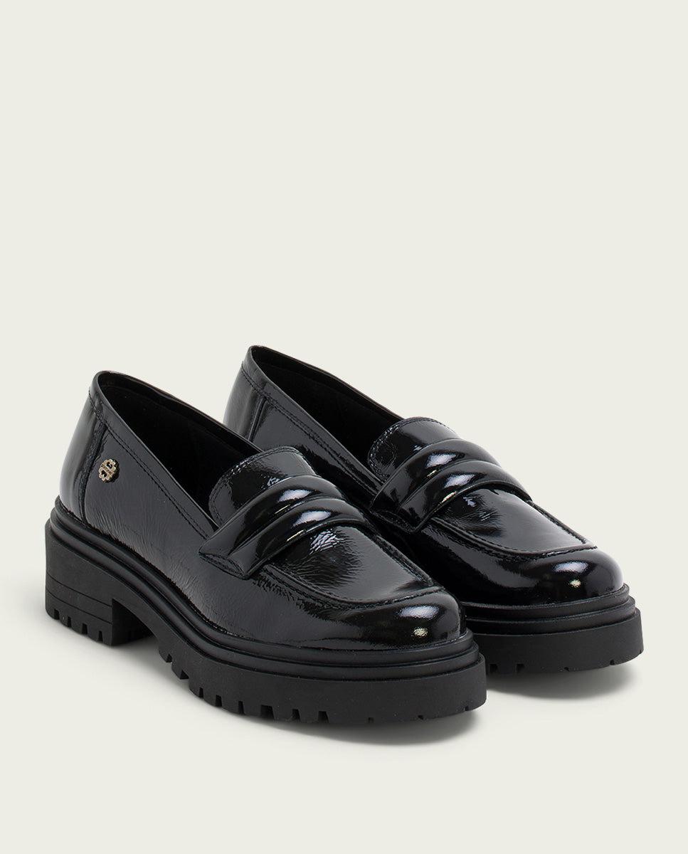 porronet MOCASINES DE PIEL CHAROL NEGROS FAYE Ofertas