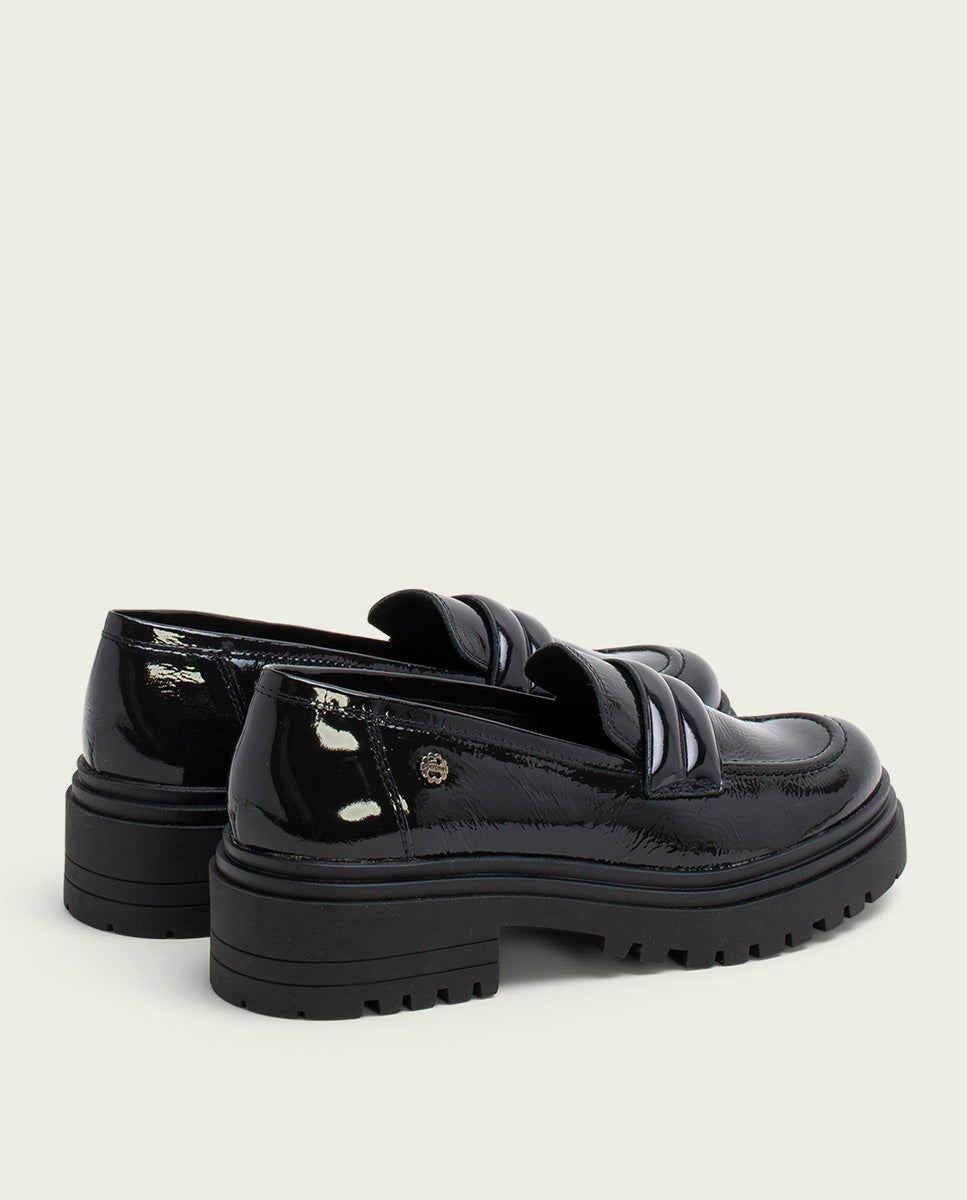 porronet MOCASINES DE PIEL CHAROL NEGROS FAYE Ofertas