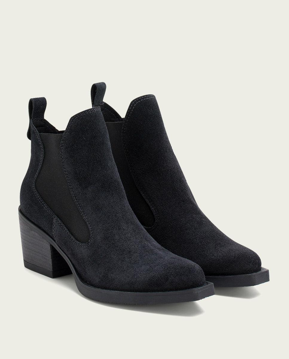 porronet BOTINES COWBOY DE PIEL CARBÓN CON ELÁSTICOS HADLEY Venta caliente