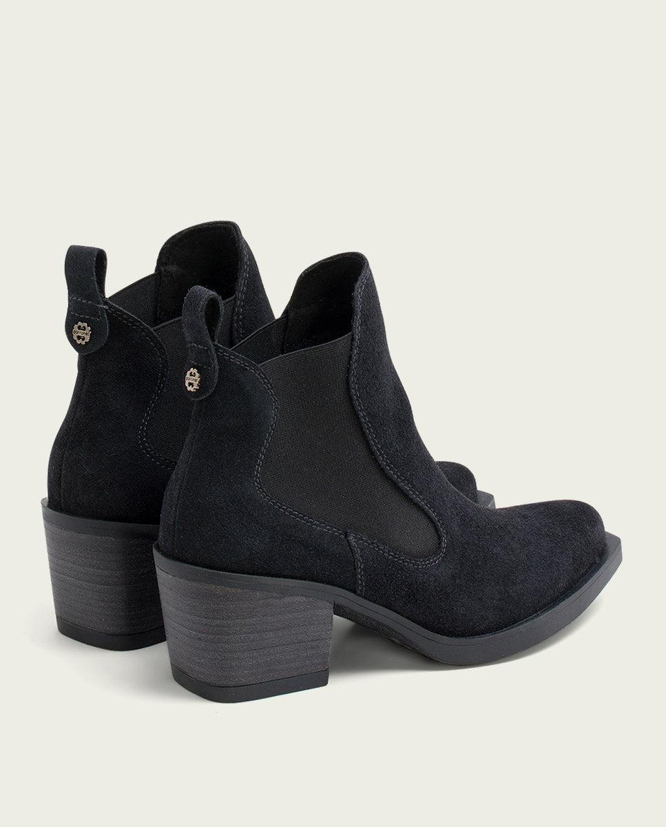 porronet BOTINES COWBOY DE PIEL CARBÓN CON ELÁSTICOS HADLEY Venta caliente