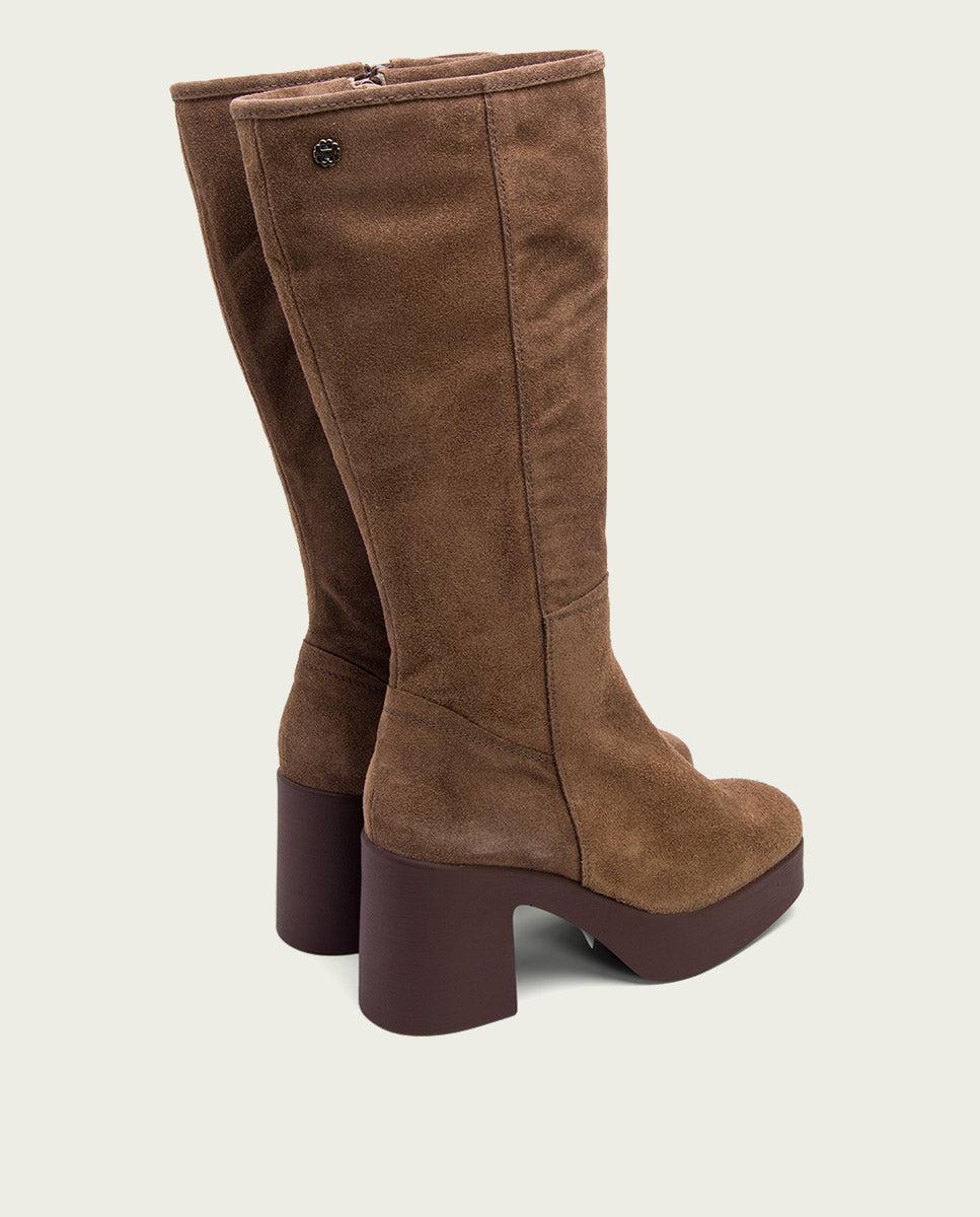 porronet BOTAS DE TACÓN MOKA CON CREMALLERA LARISA Gran oferta