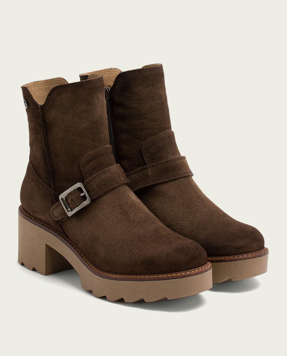 porronet BOTINES DE PIEL CON CREMALLERA MOKA MAR Ventas relámpago