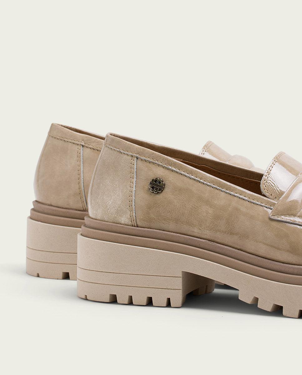 porronet MOCASINES DE PIEL CHAROL TAUPE FAYE Envío gratis