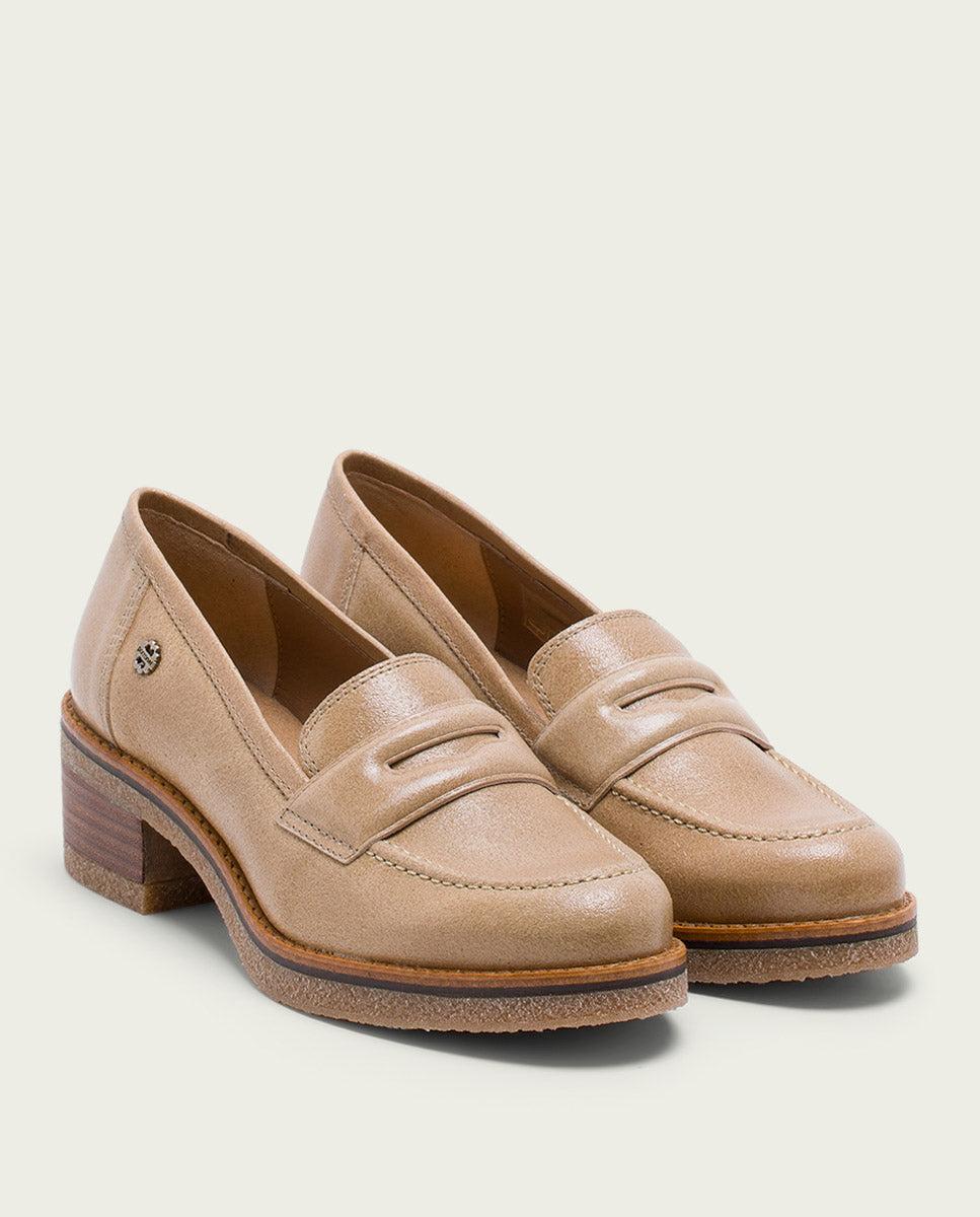 porronet MOCASINES DE PIEL CAMEL GALIA