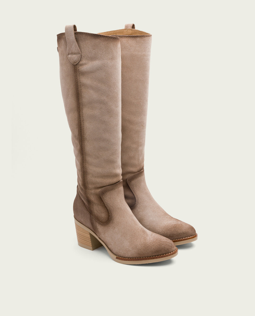 porronet BOTAS DE PIEL ARENA CON CREMALLERA JIMAE Último día