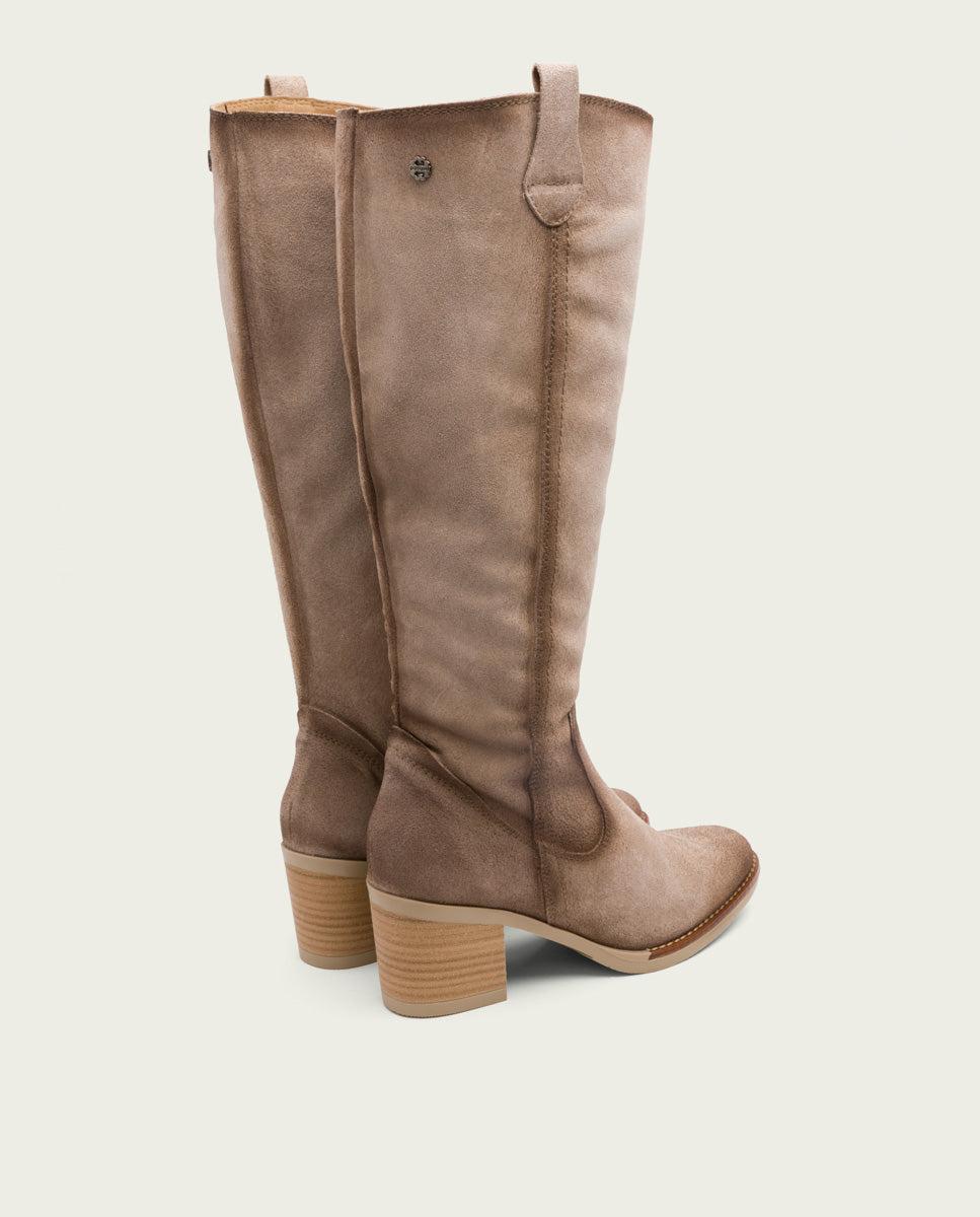 porronet BOTAS DE PIEL ARENA CON CREMALLERA JIMAE Último día