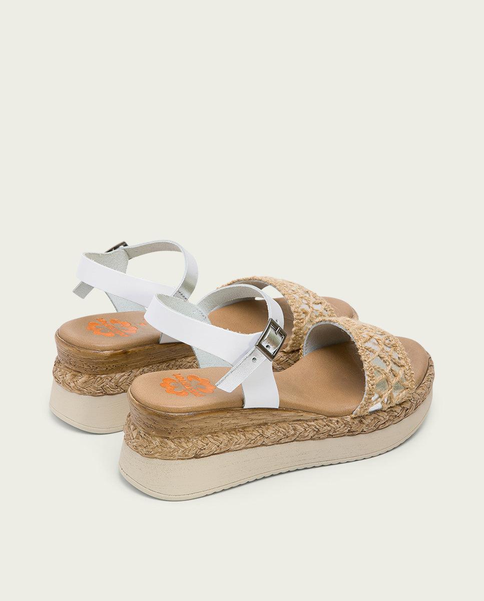 porronet SANDALIA CUÑA BLANCO PLATA FRISIA Oferta exclusiva