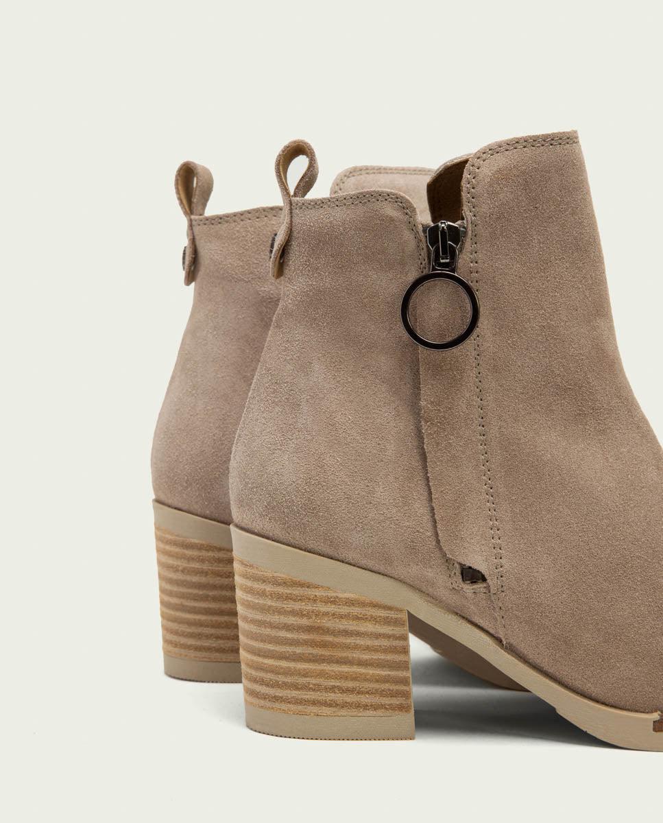 porronet BOTINES DE TACÓN ARENA CREMALLERA NERY Precio ultrabajo