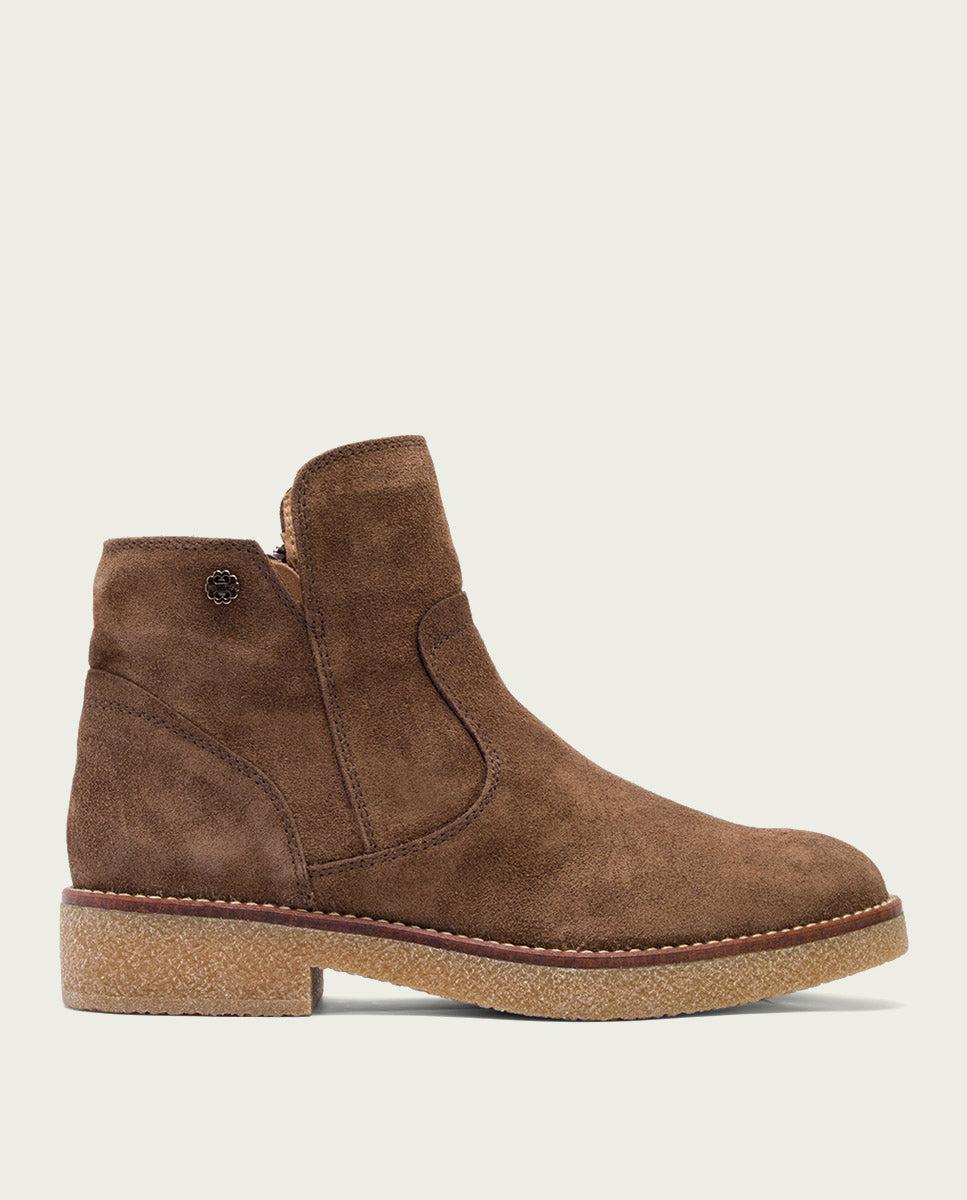 porronet BOTINES PLANOS MOKA CON CREMALLERA VALERIE