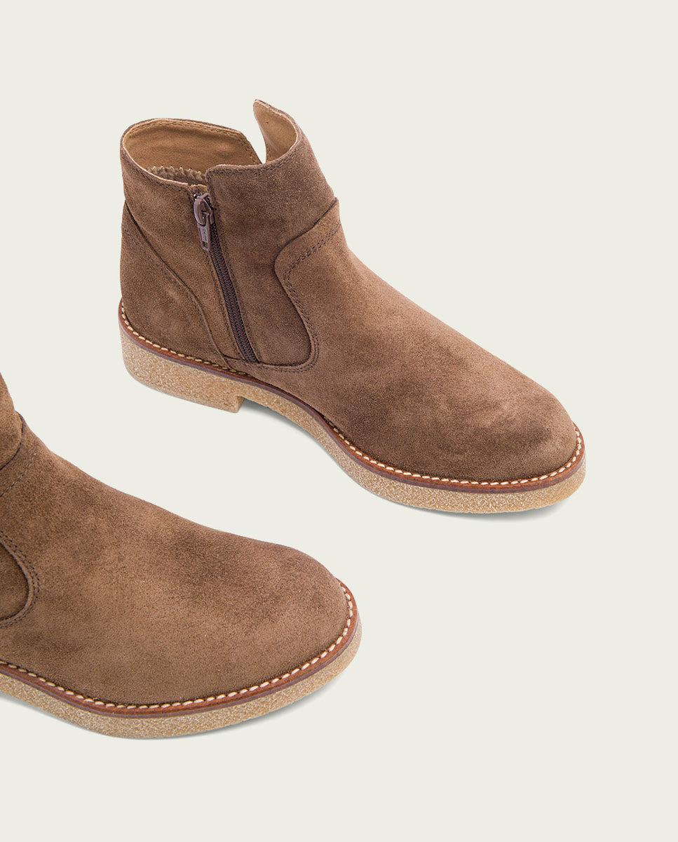 porronet BOTINES PLANOS MOKA CON CREMALLERA VALERIE Ofertas