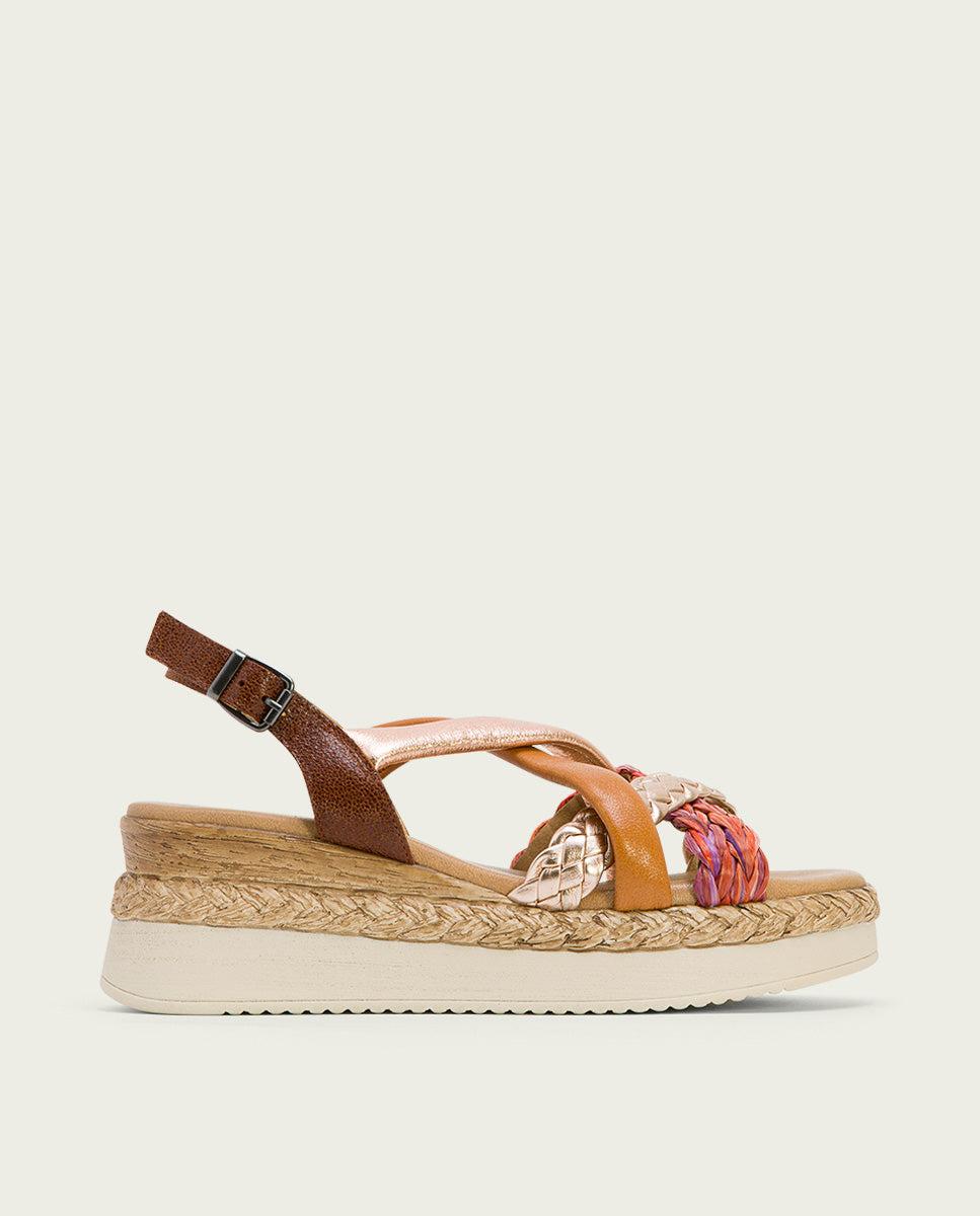 porronet SANDALIA PIEL CUÑA CUERO ROSE FLAVIA Gran oferta