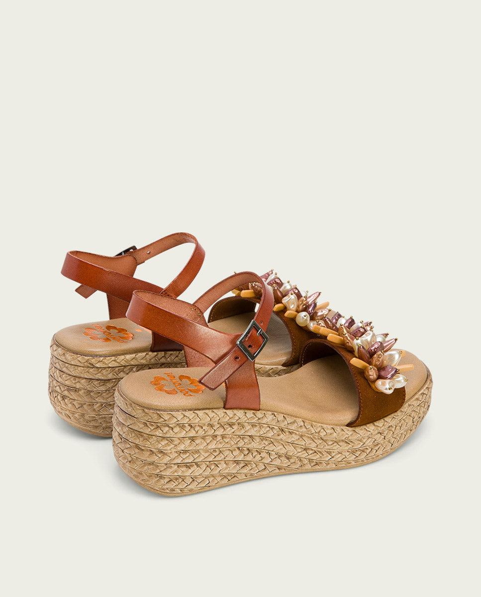 porronet SANDALIA PIEL CUÑA PIEL CUERO GEMMA Mejor oferta