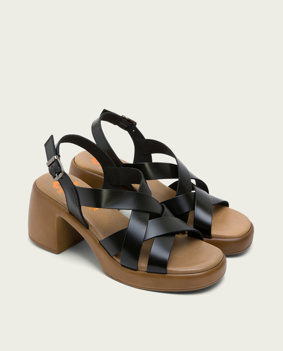 porronet SANDALIA PIEL TACON DE PIEL NEGRO HADA Oferta especial