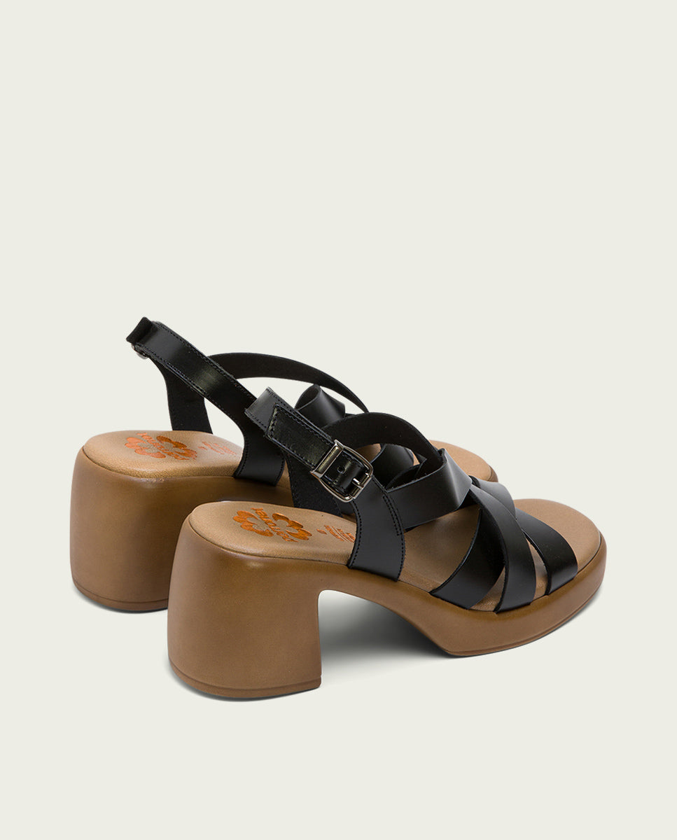 porronet SANDALIA PIEL TACON DE PIEL NEGRO HADA Oferta especial