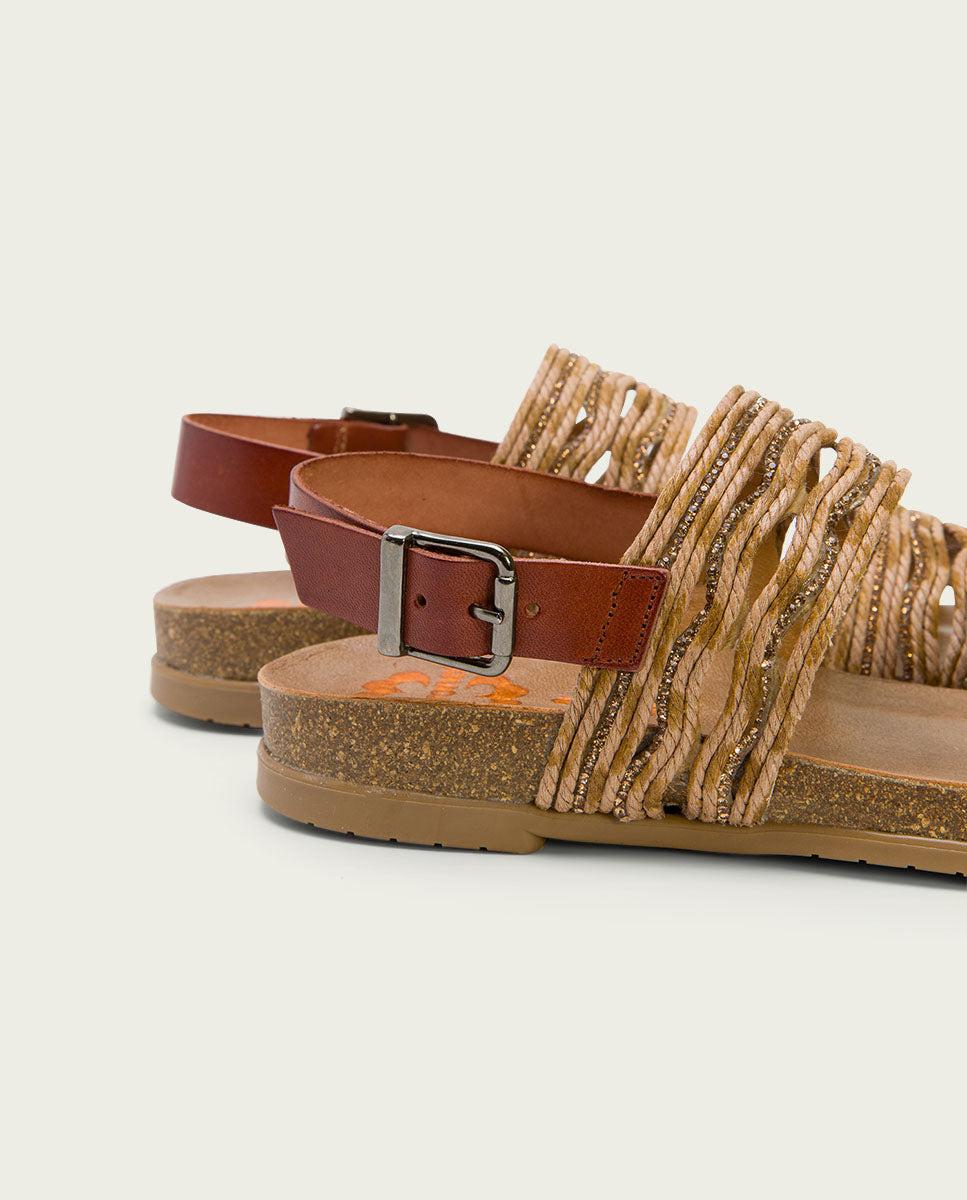 porronet SANDALIA BIO CON PALA TEXTIL PIEL CUERO DARLA En oferta