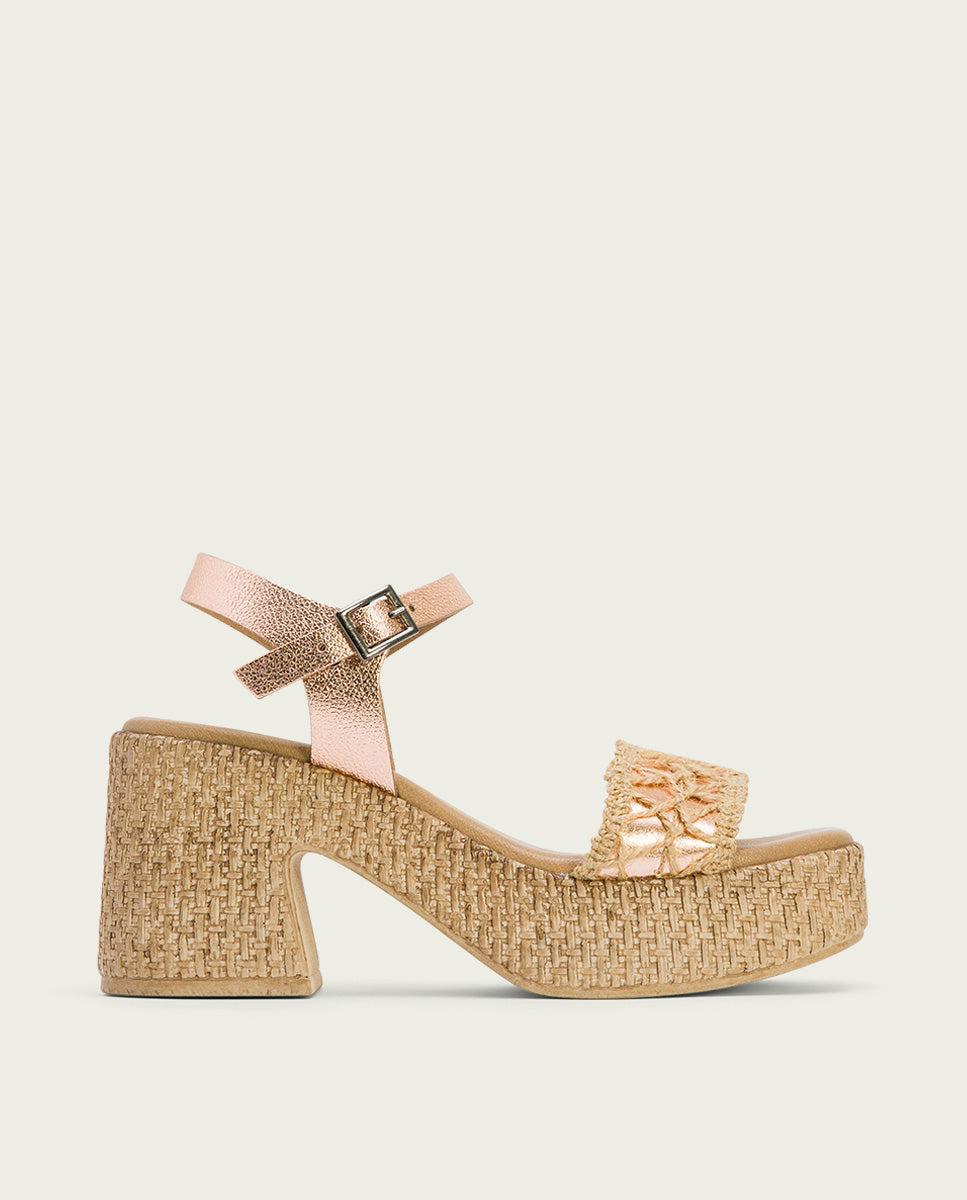 porronet SANDALIA TACON PIEL Y TEXTIL ROSE JERI Promoción trimestral