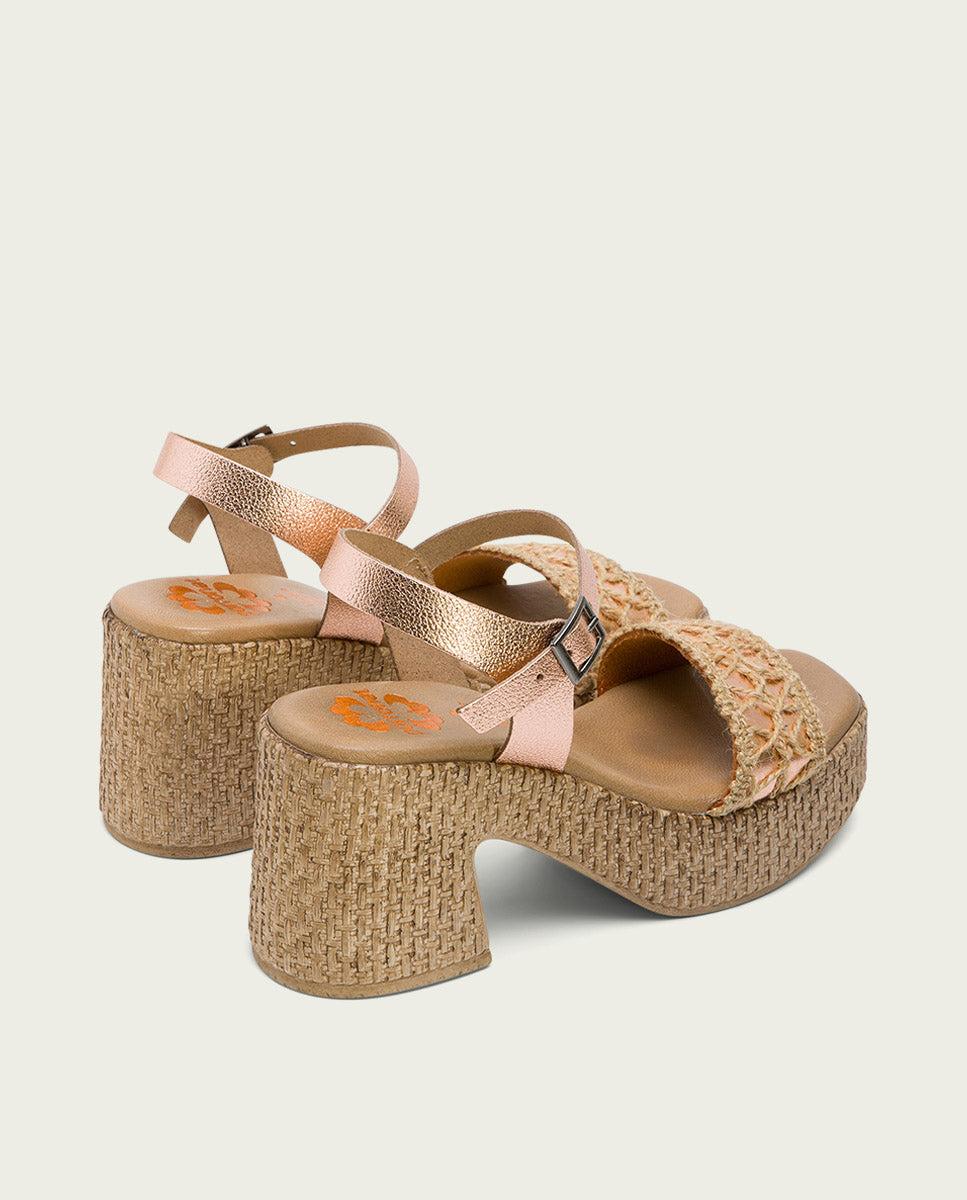 porronet SANDALIA TACON PIEL Y TEXTIL ROSE JERI Promoción trimestral