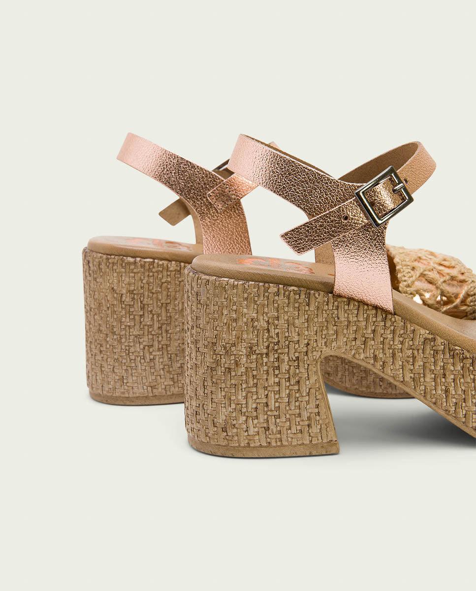 porronet SANDALIA TACON PIEL Y TEXTIL ROSE JERI Promoción trimestral