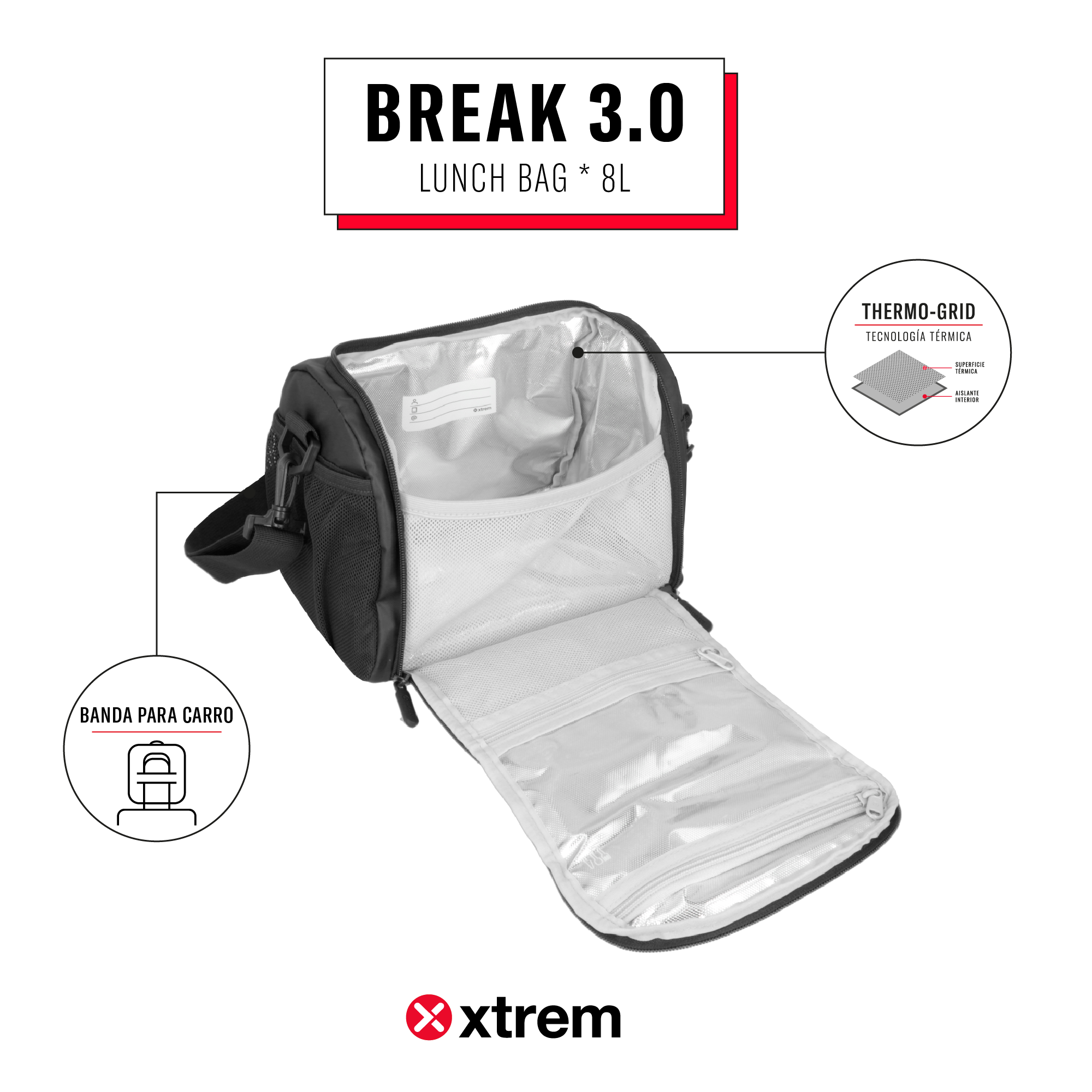 saxoline Lonchera térmica Break 3.0 negra Descuento